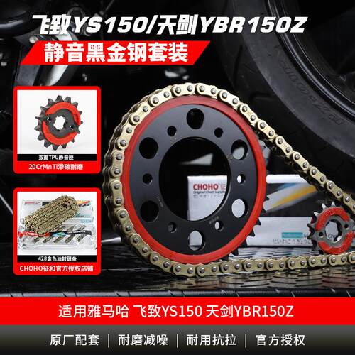 适用山叶飞致YS150天剑电喷YBR150Z静音大齿盘链轮征和油封链条