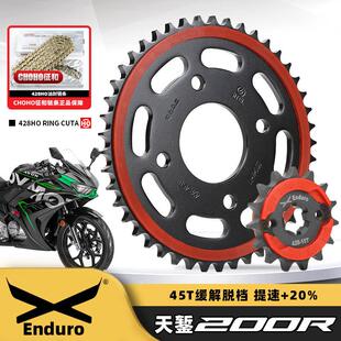 适用大运天錾DY200RDY200-5F彷赛机车大齿盘链轮征和油封链条