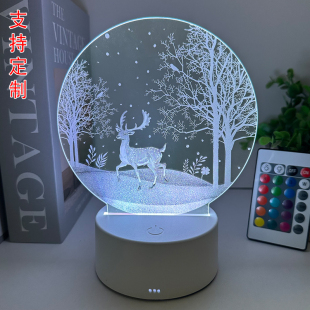 一路有你小鹿灯氛围夜灯礼品摆件酒吧桌灯圣诞七夕情人节生日礼物