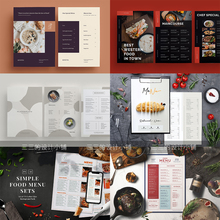 20款高档西餐甜点面包咖啡日料下午茶酒店简洁菜单模板AI矢量素材