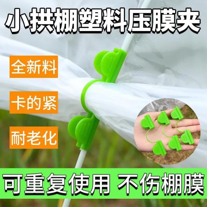 园艺大棚压膜夹双头保温育苗图片