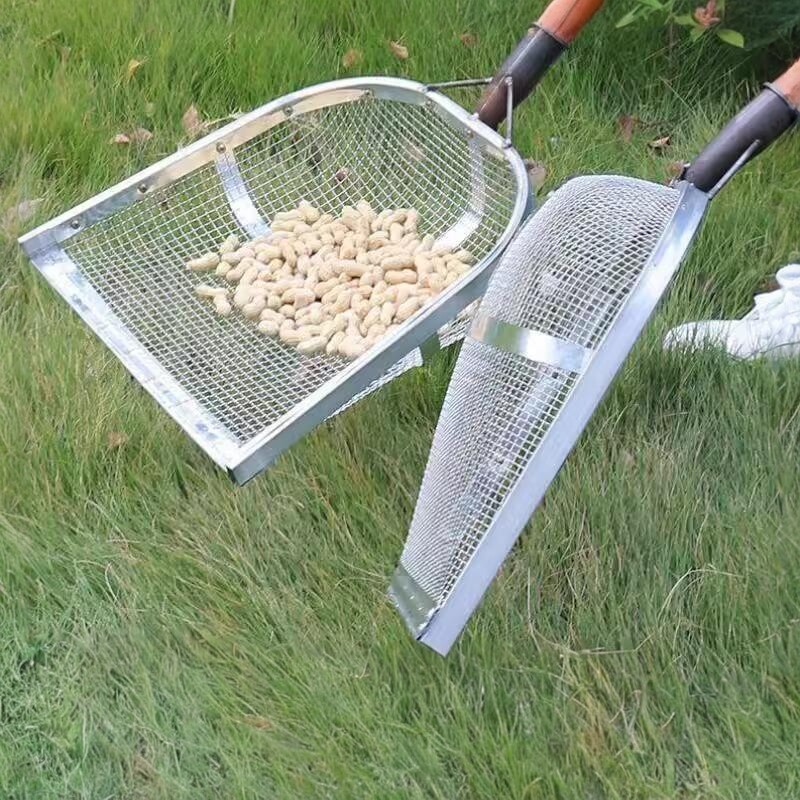 筛土铲不锈钢漏花生铲子筛粮食过滤网筛子铁锹铲玉米漏铲工具铁铲