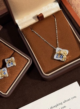 马年本命耳环蓝色奢彩色星星项链