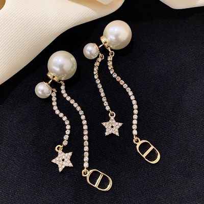 气质珍珠女流苏闪钻耳环