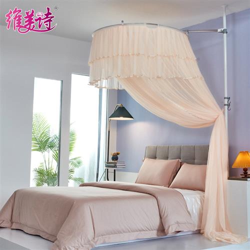 V3U2天地杆蚊帐家用卧室2023新款吊顶支架公主加密免安装床幔