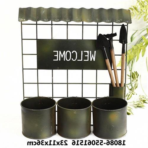 孤品大集合-美式乡村家居饰品仿古做旧实木花盆多肉盆花器壁挂盆