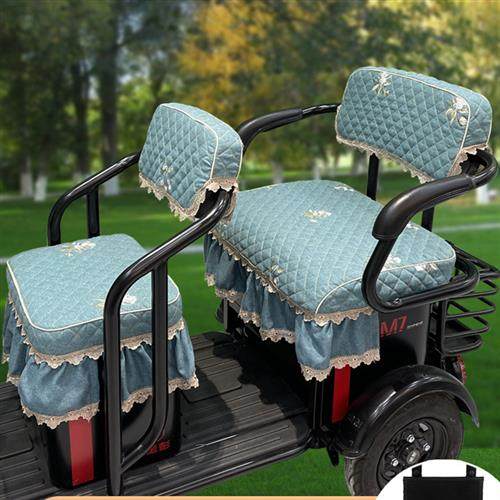 爱玛乐酷雅迪幸驰金彭美途小鸟电动三轮车座套坐垫夹棉加厚防滑罩