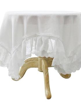 VHM7公主白色桌布ins风少女蕾丝花边法式复古书桌餐桌卧室防