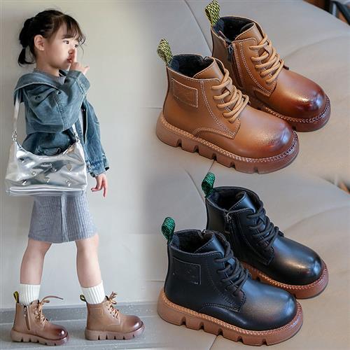 童鞋2023年秋冬季新款儿童马丁靴复古休闲男女童靴子短靴