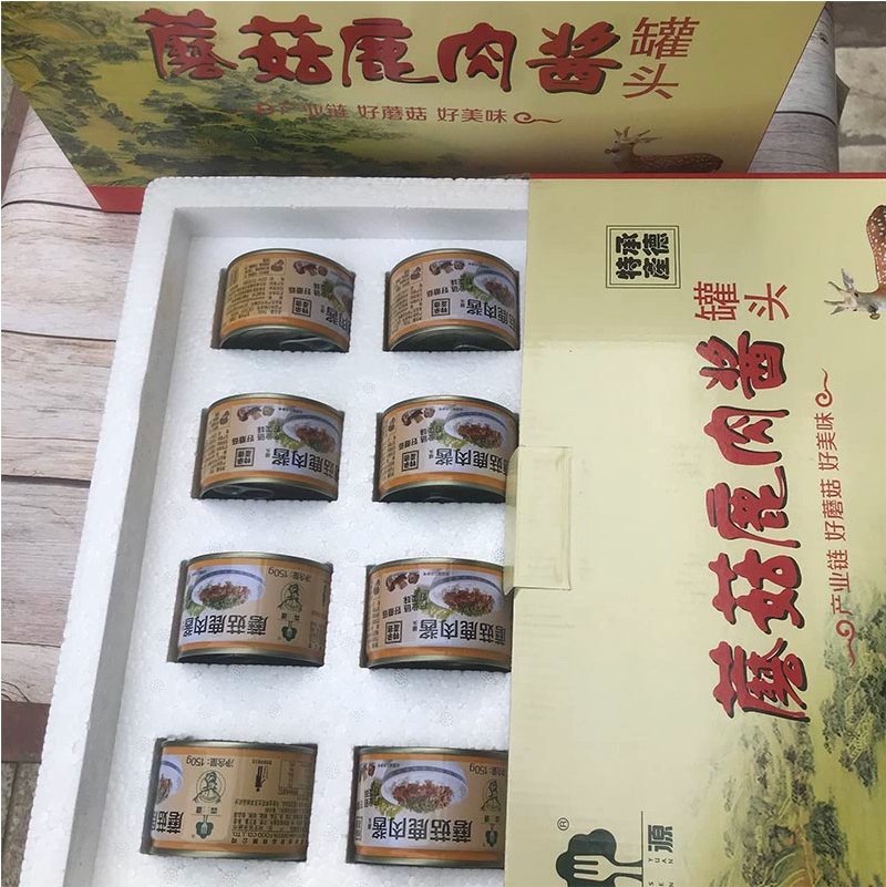 承德特产森源鹿肉蘑菇酱拌饭酱下饭酱礼盒装150gX8灌