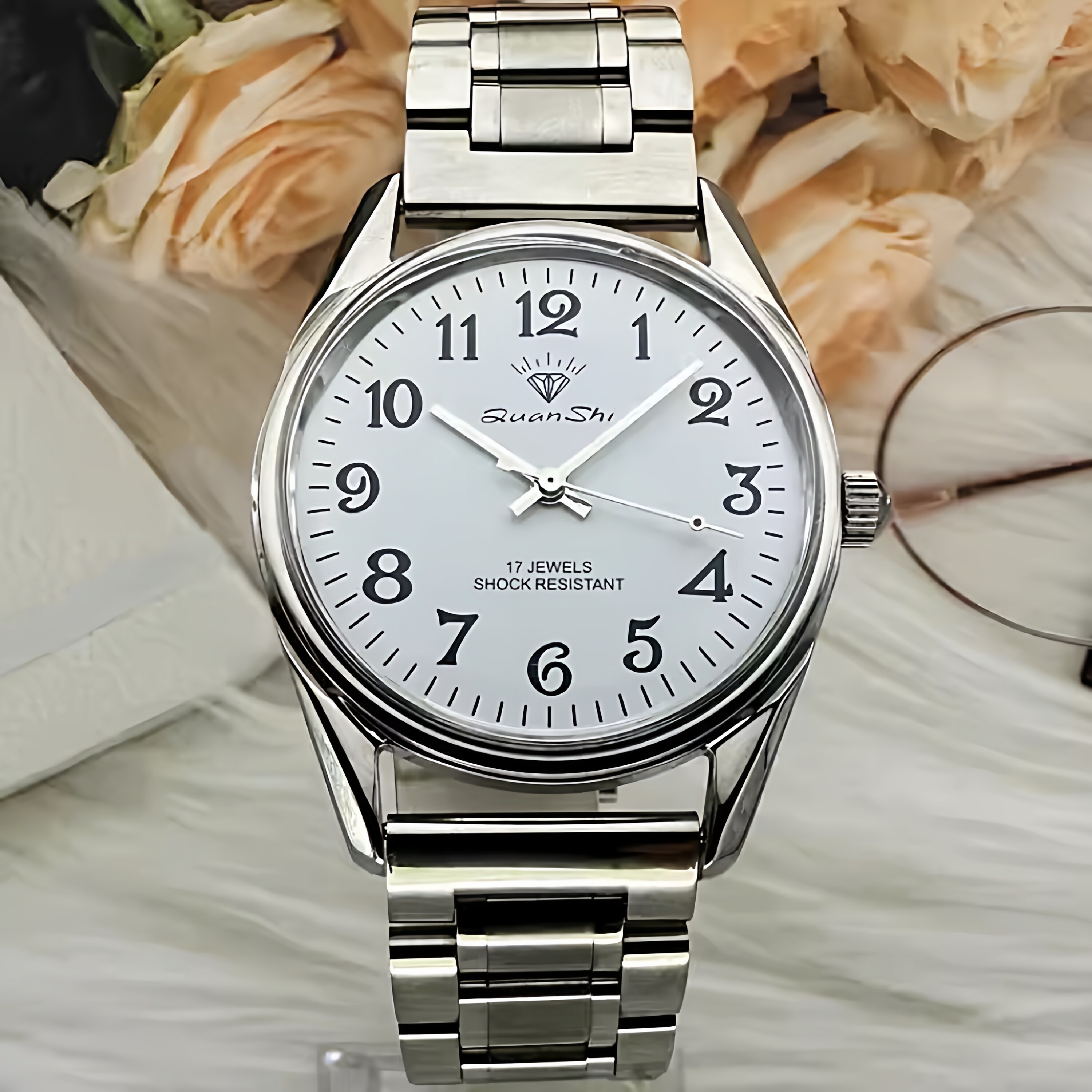 老上海手表钻石牌手表老式经典复古单日历手动上链机械表老人手表