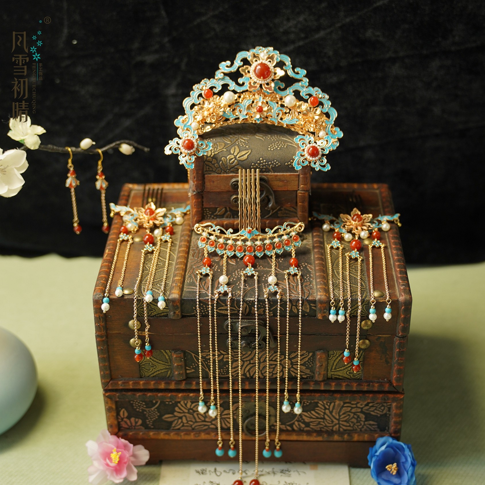 风雪初晴琼华系列明制古典烧蓝重工汉服手工气质轻奢时尚百搭婚庆