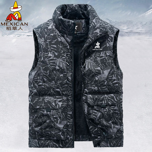 稻草人工装马甲男士冬季加绒保暖外穿羊羔绒马夹加厚坎肩背心外套