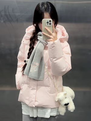 中戏短款羽绒棉服女2025新款韩系小个子宽松棉衣冬季加厚棉袄外套