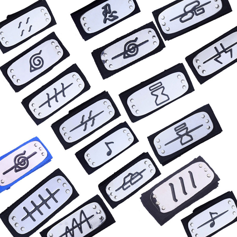 定制 动漫周边火影忍者头饰 木叶音雷土水影标志护额头巾发带