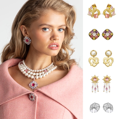 复古珠宝耳环手链项链