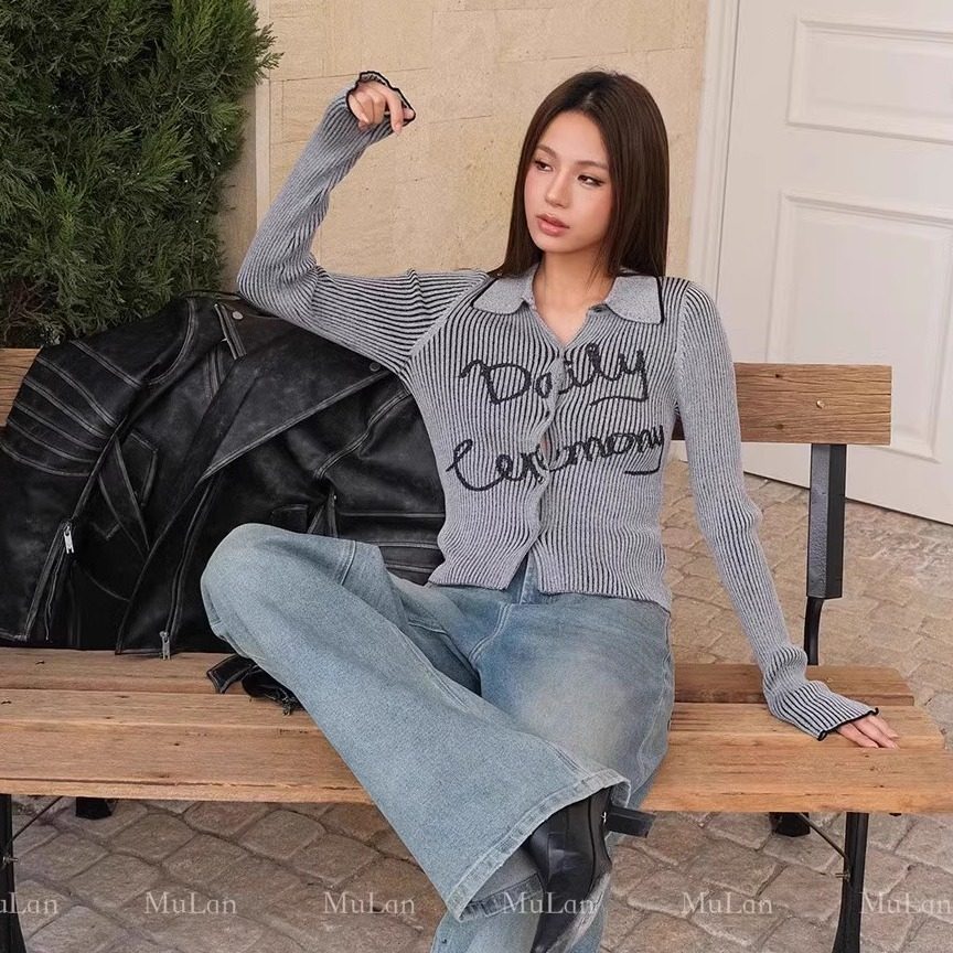 MARKGONG/CPLUS SERIES 24新款皮衣拼接皮夹克  提花针织衬衫