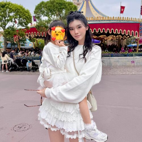 奚梦瑶同款ARTEPURA白色蕾丝半裙