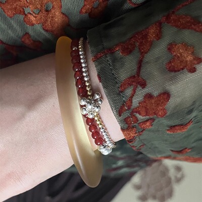 呼啸Ethereal 非遗原创设计红袖凭栏红玛瑙银珠手链