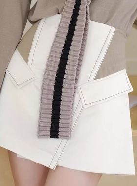 【四折清货国现】Dion Lee  秋冬新款V领针织衫上衣切割半身裙