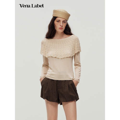 Vena Label 26AW 镂空披肩修身针织衫季新款休闲毛织上衣