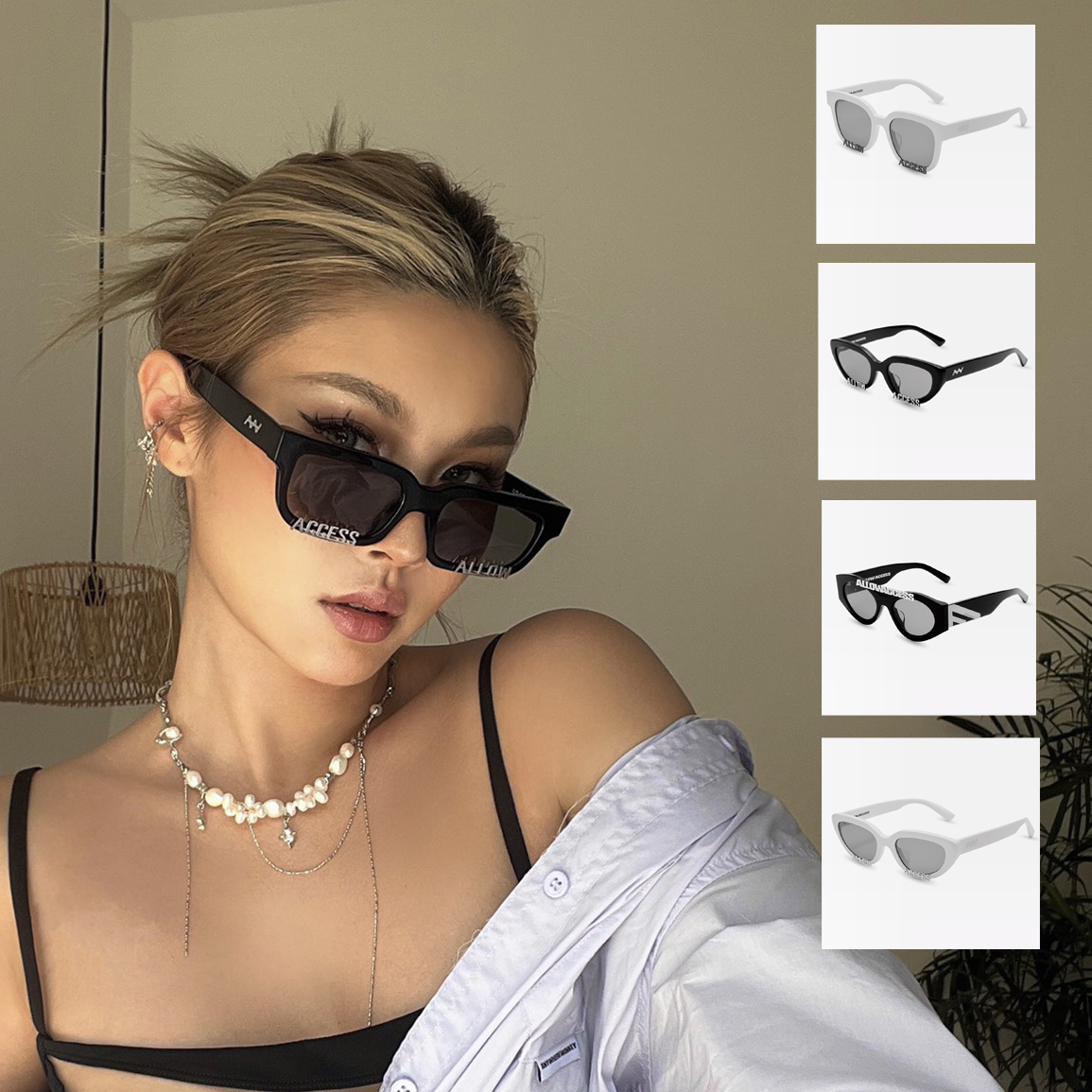 【刘些宁同款】ALLOW ACCESS 2024春夏新款太阳眼镜方型框架