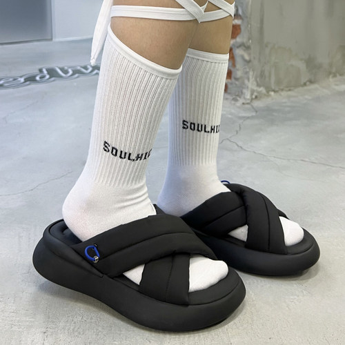 赵丽颖赵露思同款lost in echo一脚蹬沙发外穿防滑增高厚底凉拖鞋