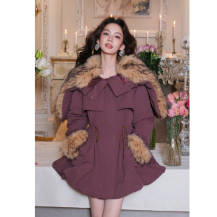 Maison 奢华毛领抽绳保暖长外套 Wester25秋季