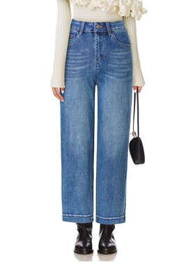 WITH HER 25AW Manon深蓝色牛仔裤长裤