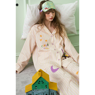 Cloud Season 26SS 姜饼熊派对条纹家居服上衣裤子