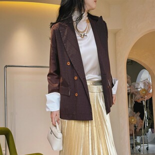 5折 JEJIA棕色西装外套 Manoush金色百褶半裙ports1961真丝上衣