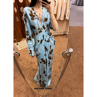 PETRE COR 25AW 高级褶间连袖连衣裙