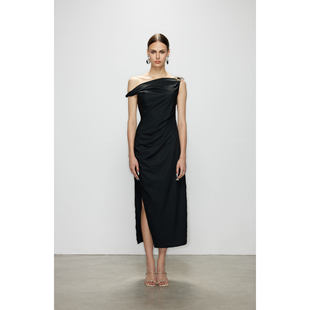 Artel Retro 2025秋季新品 一字肩侧开衩修身裙 初芒