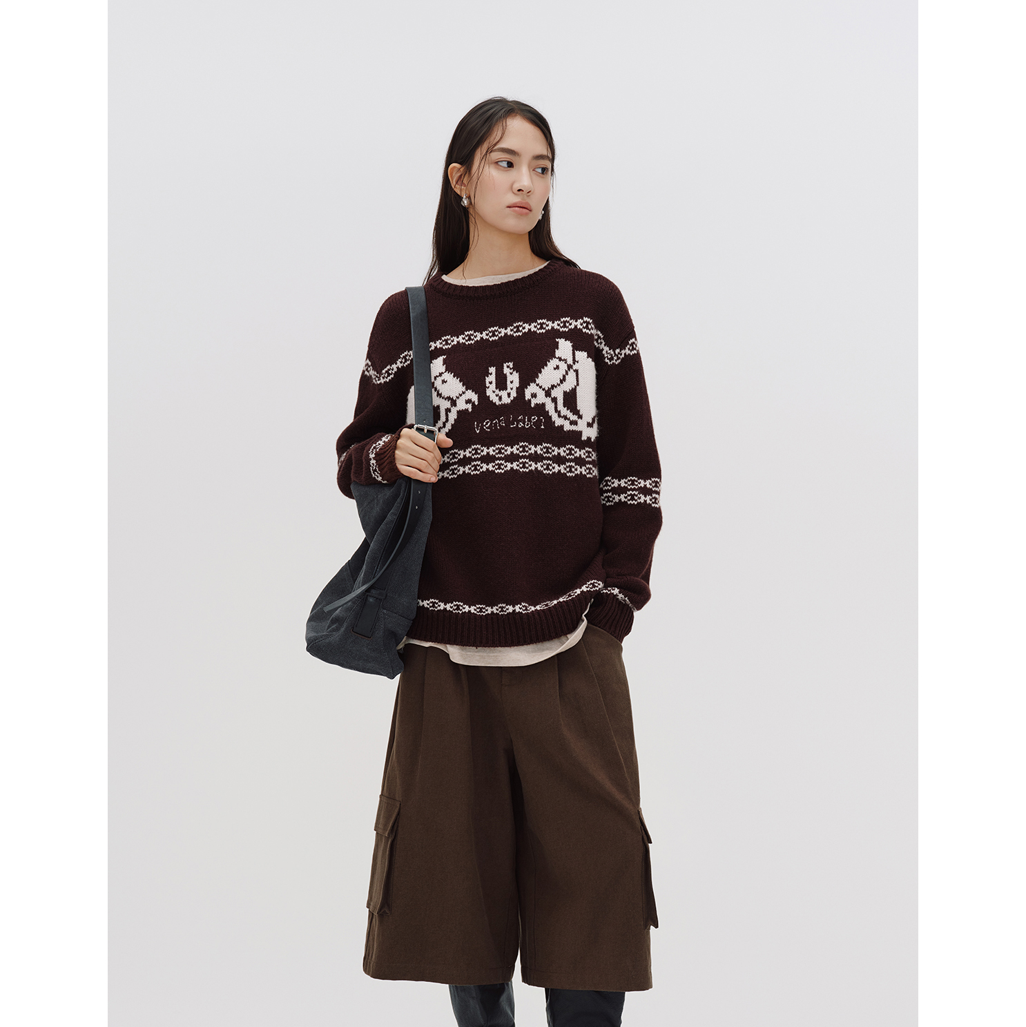 Vena Label 25FW新款 战马针织毛衣宽松高级设计感内搭打底上衣