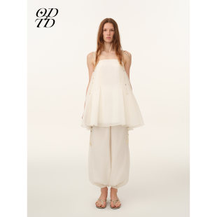 天丝棉拼片度假印花上衣女原野诗意 ODTD26春夏新款 设计师女装