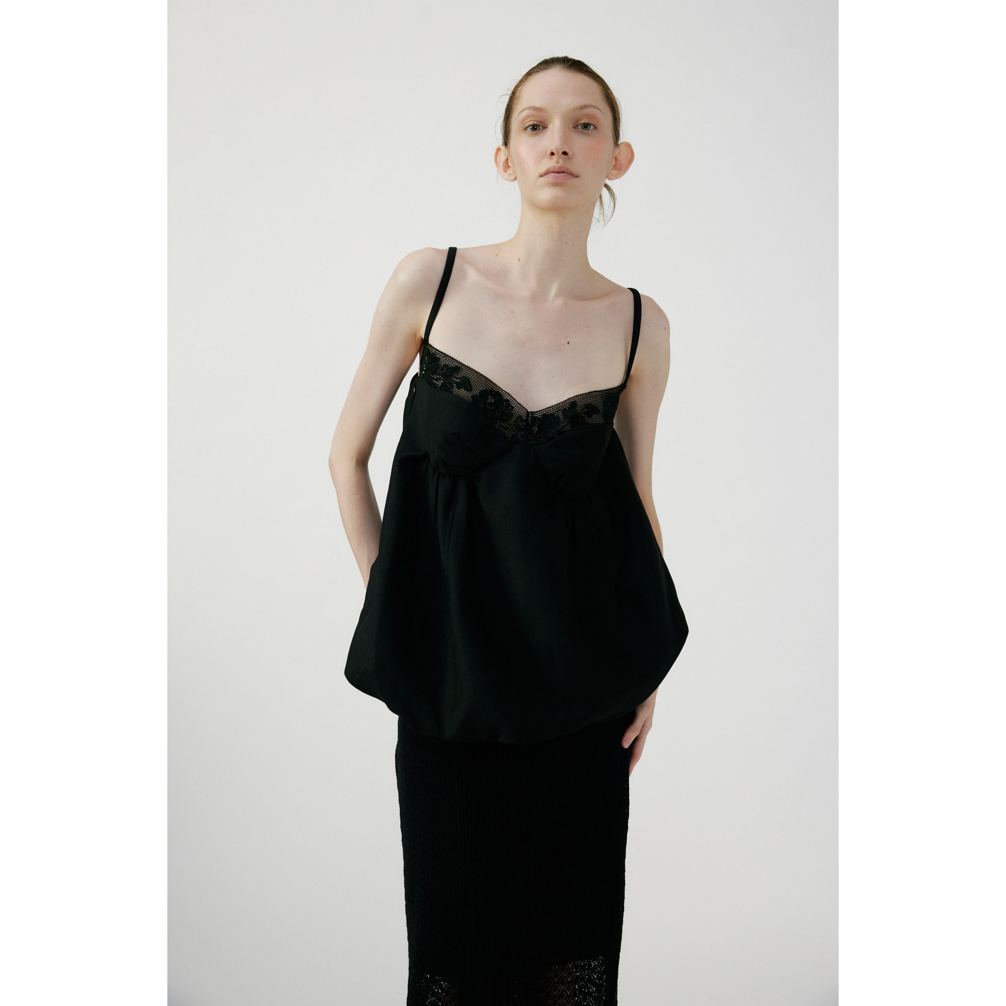 NONETONE 日本蕾丝装饰褶裥花苞吊带上衣石墨黑复古挑孔镂空半裙,女装/女士精品,时尚套装,淘宝优惠券,粉丝福利购,淘宝优惠卷