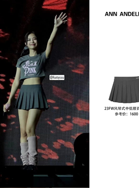 【black pink jenny 】ANN ANDELMAN 夏季半身裙 迷你百褶裙 a字