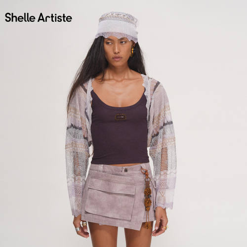 Shelle artiste 26夏干杯吧钩花针织镂空拼慵懒外搭罩衫长袖开衫