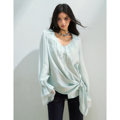 VIAPITTI 26SS V领不对称衬衫