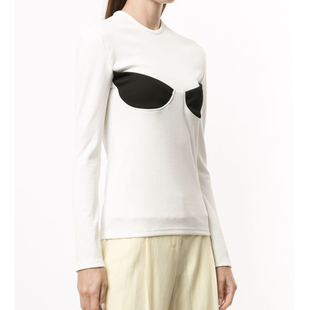 白色长袖 Esber秀款 Christopher 抹胸上衣百搭 清货折68