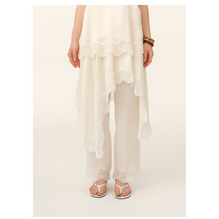 半身裙不规则提花宽边蕾丝拼接半裙 ODTD26春夏新款 设计师女装