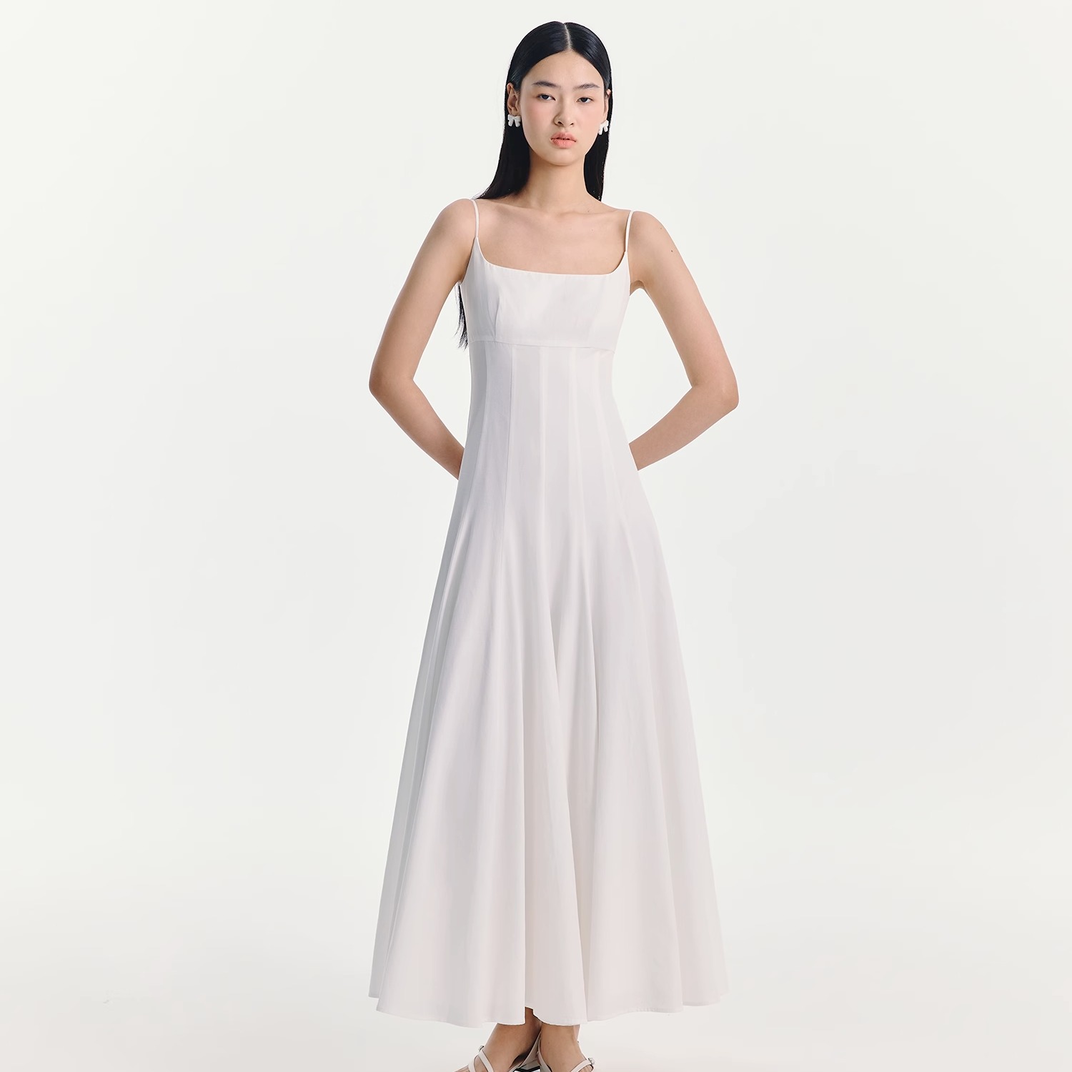 ESTER HSU 25SS 棉质中长鱼尾吊带连衣裙