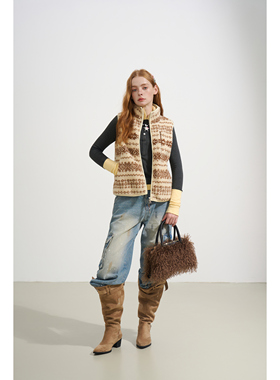 SOFITTE 25AW秋季  费尔岛毛绒高领拉链马甲