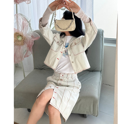 【清货折】 SJYP  小恐龙沙滩椅T恤连帽牛仔时尚翻领外套短裤