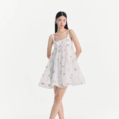 ESTER HSU 25SS 提花吊带蓬蓬裙