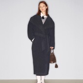 echo 25AW lost 新款 茧型翻领纯羊毛保暖高级双面呢大衣外套