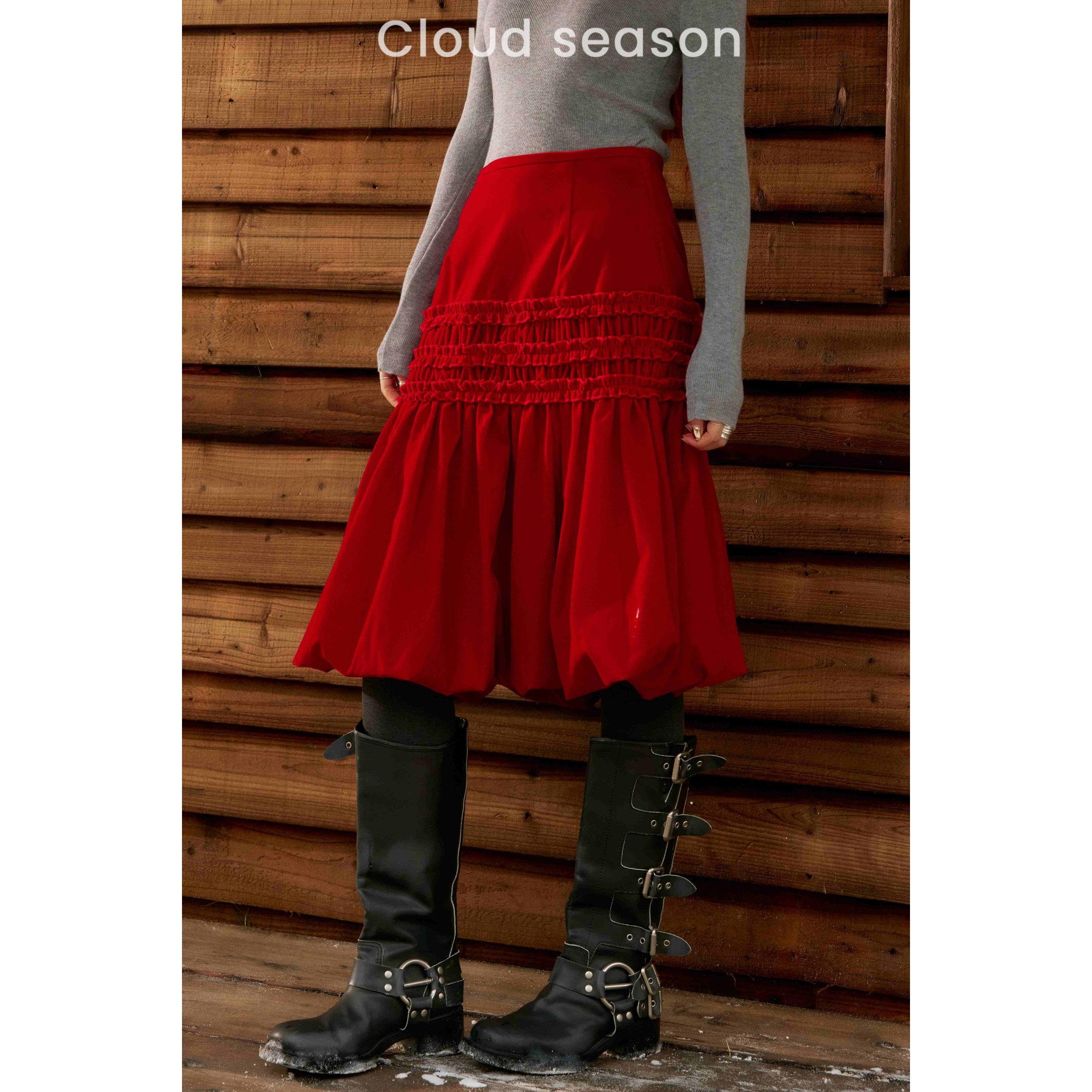 Cloud Season 25AW 半糖主义丝绒裙