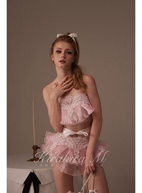 Kirakira M 25SS Amara 人鱼姬蕾丝花边绑带抹胸 蕾丝花边裙裤