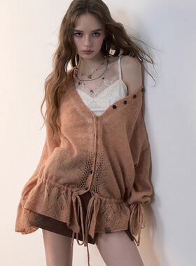 VIAPITTI 25AW 慵懒风抽绳镂空针织毛衫