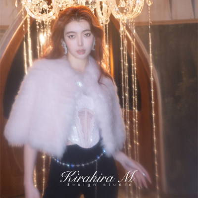 设计师披肩粉色KirakiraM